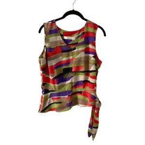 Vintage Melrose Tank Top with Tie in Funky Pattern (Size 10P)